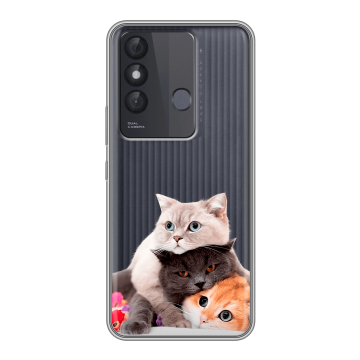 Силиконовый чехол на Itel Vision 3 Plus с принтом Кошки Силиконовый чехол на Itel Vision 3 Plus с принтом Кошки