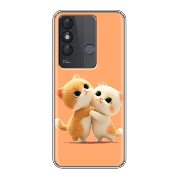 Силиконовый чехол на Itel Vision 3 Plus с принтом Милые котики Силиконовый чехол на Itel Vision 3 Plus с принтом Милые котики