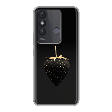 Силиконовый чехол на Itel Vision 3 Plus с принтом Черная клубника Силиконовый чехол на Itel Vision 3 Plus с принтом Черная клубника