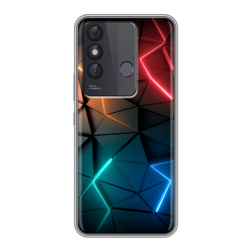 Силиконовый чехол на Itel Vision 3 Plus с принтом Абстракция неон Силиконовый чехол на Itel Vision 3 Plus с принтом Абстракция неон