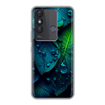 Силиконовый чехол на Itel Vision 3 Plus с принтом Листья Силиконовый чехол на Itel Vision 3 Plus с принтом Листья