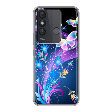 Силиконовый чехол на Itel Vision 3 Plus с принтом Бабочки Силиконовый чехол на Itel Vision 3 Plus с принтом Бабочки