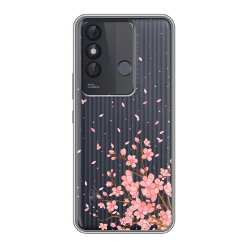 Силиконовый чехол на Itel Vision 3 Plus с принтом Ветка сакуры