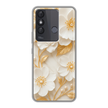 Силиконовый чехол на Itel Vision 3 Plus с принтом Цветы Силиконовый чехол на Itel Vision 3 Plus с принтом Цветы