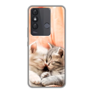 Силиконовый чехол на Itel Vision 3 Plus с принтом Котята Силиконовый чехол на Itel Vision 3 Plus с принтом Котята