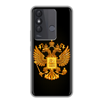 Силиконовый чехол на Itel Vision 3 Plus с принтом Герб России желтый Силиконовый чехол на Itel Vision 3 Plus с принтом Герб России желтый