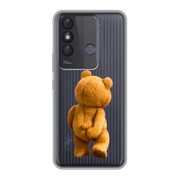 Силиконовый чехол на Itel Vision 3 Plus с принтом Медведь Силиконовый чехол на Itel Vision 3 Plus с принтом Медведь