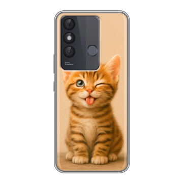 Силиконовый чехол на Itel Vision 3 Plus с принтом котенок
