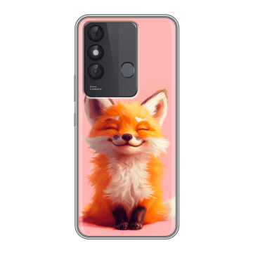 Силиконовый чехол на Itel Vision 3 Plus с принтом милая лиса Силиконовый чехол на Itel Vision 3 Plus с принтом милая лиса