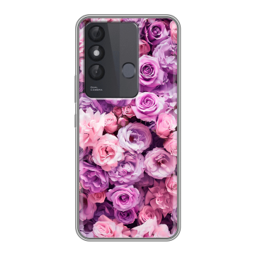 Силиконовый чехол на Itel Vision 3 Plus с принтом лавандовые розы