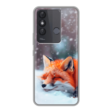 Силиконовый чехол на Itel Vision 3 Plus с принтом лиса