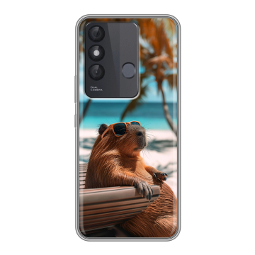 Силиконовый чехол на Itel Vision 3 Plus с принтом Капибара Силиконовый чехол на Itel Vision 3 Plus с принтом Капибара