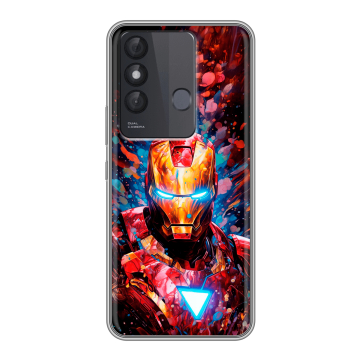 Силиконовый чехол на Itel Vision 3 Plus с принтом Железный человек Ironman