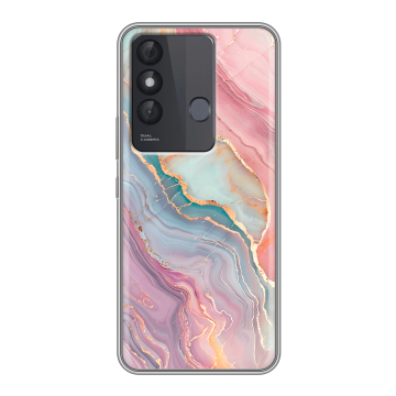 Силиконовый чехол на Itel Vision 3 Plus с принтом розовый мрамор Силиконовый чехол на Itel Vision 3 Plus с принтом розовый мрамор