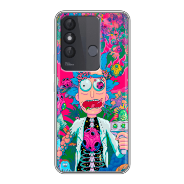 Силиконовый чехол на Itel Vision 3 Plus с принтом Рик и Морти Rick Morty