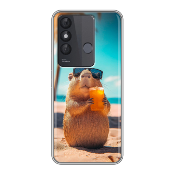 Силиконовый чехол на Itel Vision 3 Plus с принтом Капибара