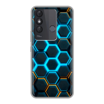 Силиконовый чехол на Itel Vision 3 Plus с принтом Неоновые соты