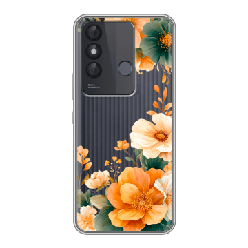 Силиконовый чехол на Itel Vision 3 Plus с принтом Цветы принт
