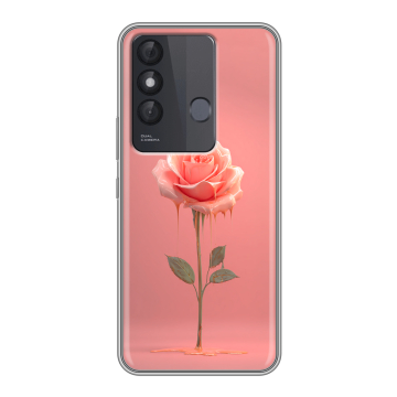 Силиконовый чехол на Itel Vision 3 Plus с принтом Розовая роза
