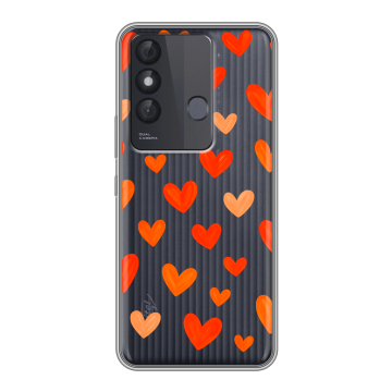 Силиконовый чехол на Itel Vision 3 Plus с принтом Сердечки