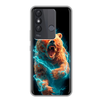 Силиконовый чехол на Itel Vision 3 Plus с принтом Медведь