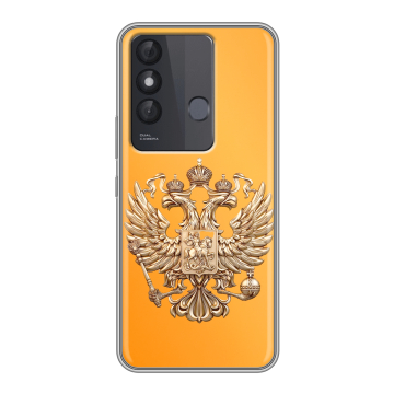 Силиконовый чехол на Itel Vision 3 Plus с принтом Герб Флаг России