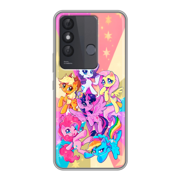 Силиконовый чехол на Itel Vision 3 Plus с принтом My little pony Дружба чудо Силиконовый чехол на Itel Vision 3 Plus с принтом My little pony Дружба чудо