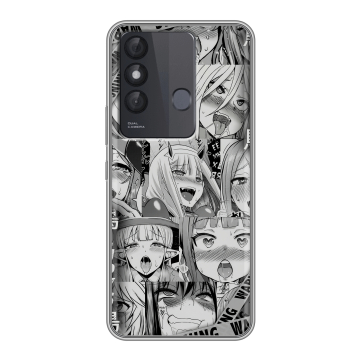 Силиконовый чехол на Itel Vision 3 Plus с принтом Ahegao Ахегао Аниме