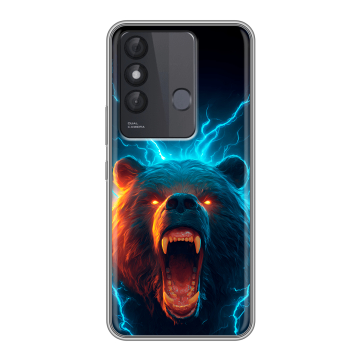 Силиконовый чехол на Itel Vision 3 Plus с принтом Медведь
