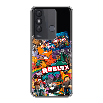Силиконовый чехол на Itel Vision 3 Plus с принтом Roblox Роблокс Силиконовый чехол на Itel Vision 3 Plus с принтом Roblox Роблокс