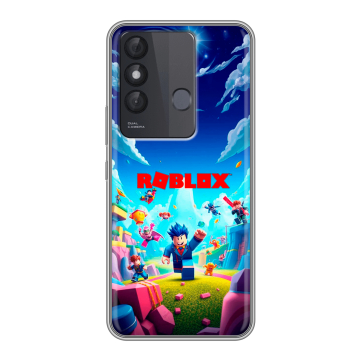Силиконовый чехол на Itel Vision 3 Plus с принтом Roblox Роблокс Силиконовый чехол на Itel Vision 3 Plus с принтом Roblox Роблокс