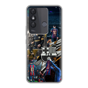 Силиконовый чехол на Itel Vision 3 Plus с принтом Messi Barcelona Силиконовый чехол на Itel Vision 3 Plus с принтом Messi Barcelona