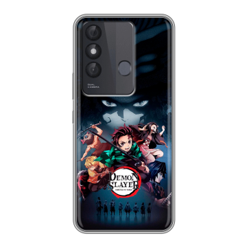 Силиконовый чехол на Itel Vision 3 Plus с принтом Demon Slayer Клинок рассекающий демонов Силиконовый чехол на Itel Vision 3 Plus с принтом Demon Slayer Клинок рассекающий демонов