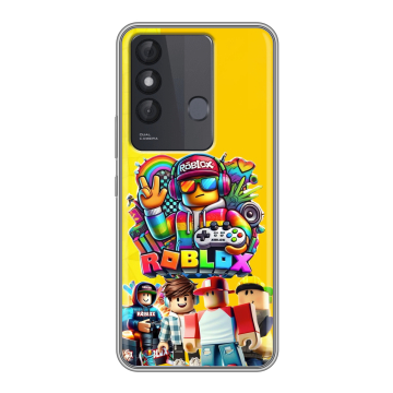 Силиконовый чехол на Itel Vision 3 Plus с принтом Roblox Роблокс Силиконовый чехол на Itel Vision 3 Plus с принтом Roblox Роблокс