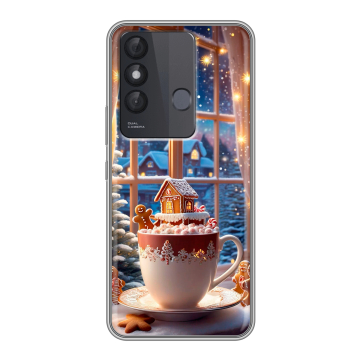 Силиконовый чехол на Itel Vision 3 Plus с принтом Новый год