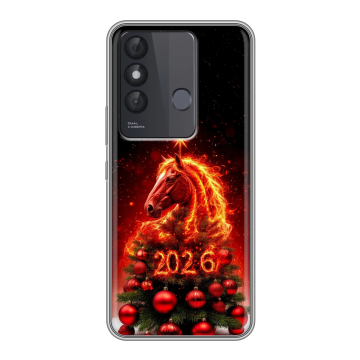 Силиконовый чехол на Itel Vision 3 Plus с принтом Новый год