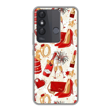 Силиконовый чехол на Itel Vision 3 Plus с принтом Новый год