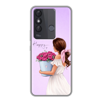 Силиконовый чехол на Itel Vision 3 Plus с принтом женский