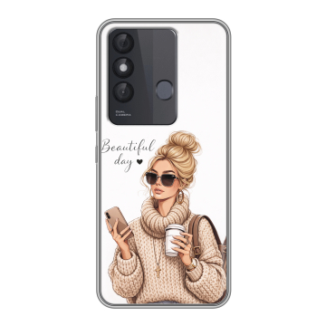 Силиконовый чехол на Itel Vision 3 Plus с принтом женский Силиконовый чехол на Itel Vision 3 Plus с принтом женский