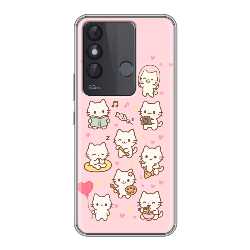 Силиконовый противоударный чехол на Itel Vision 3 Plus с принтом Hello Kitty Хелоу Кити Силиконовый противоударный чехол на Itel Vision 3 Plus с принтом Hello Kitty Хелоу Кити