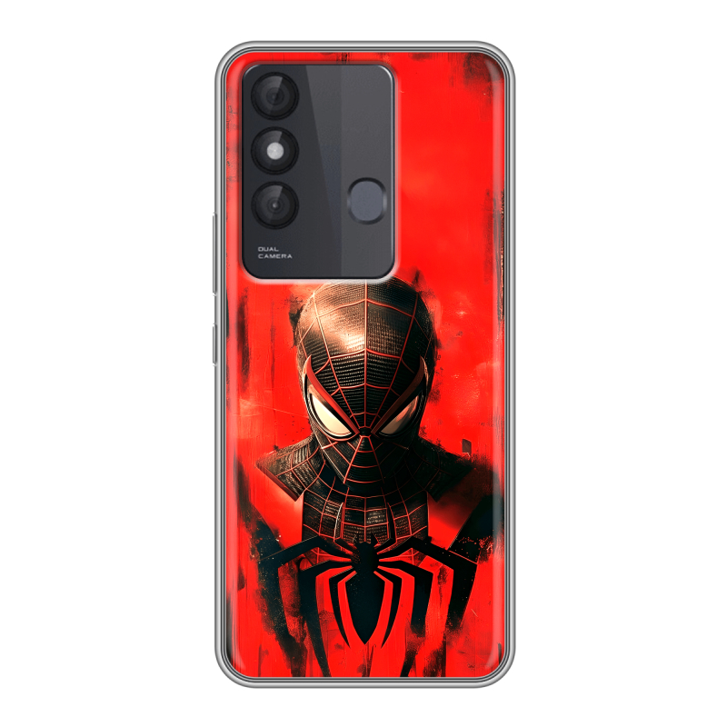Силиконовый чехол на Itel Vision 3 Plus с принтом человек паук spiderman Силиконовый чехол на Itel Vision 3 Plus с принтом человек паук spiderman