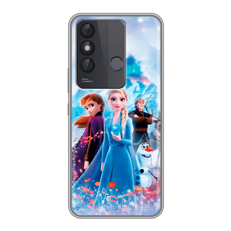 Силиконовый чехол на Itel Vision 3 Plus с принтом Холодное сердце Frozen Силиконовый чехол на Itel Vision 3 Plus с принтом Холодное сердце Frozen