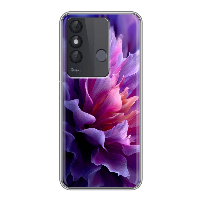 Силиконовый противоударный чехол на Itel Vision 3 Plus с принтом женский цветы Силиконовый противоударный чехол на Itel Vision 3 Plus с принтом женский цветы