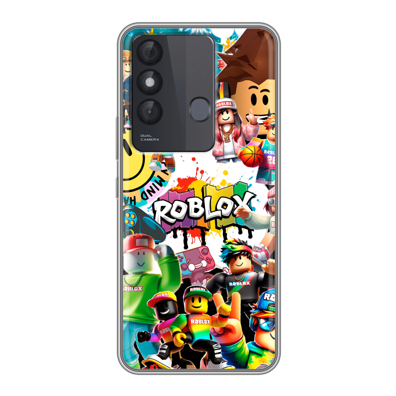 Силиконовый чехол на Itel Vision 3 Plus с принтом Roblox Роблокс Силиконовый чехол на Itel Vision 3 Plus с принтом Roblox Роблокс