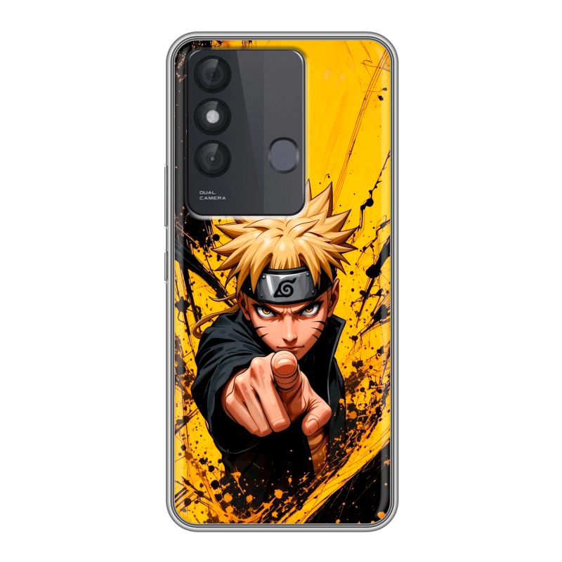 Силиконовый противоударный чехол на Itel Vision 3 Plus с принтом Naruto Наруто Силиконовый противоударный чехол на Itel Vision 3 Plus с принтом Naruto Наруто