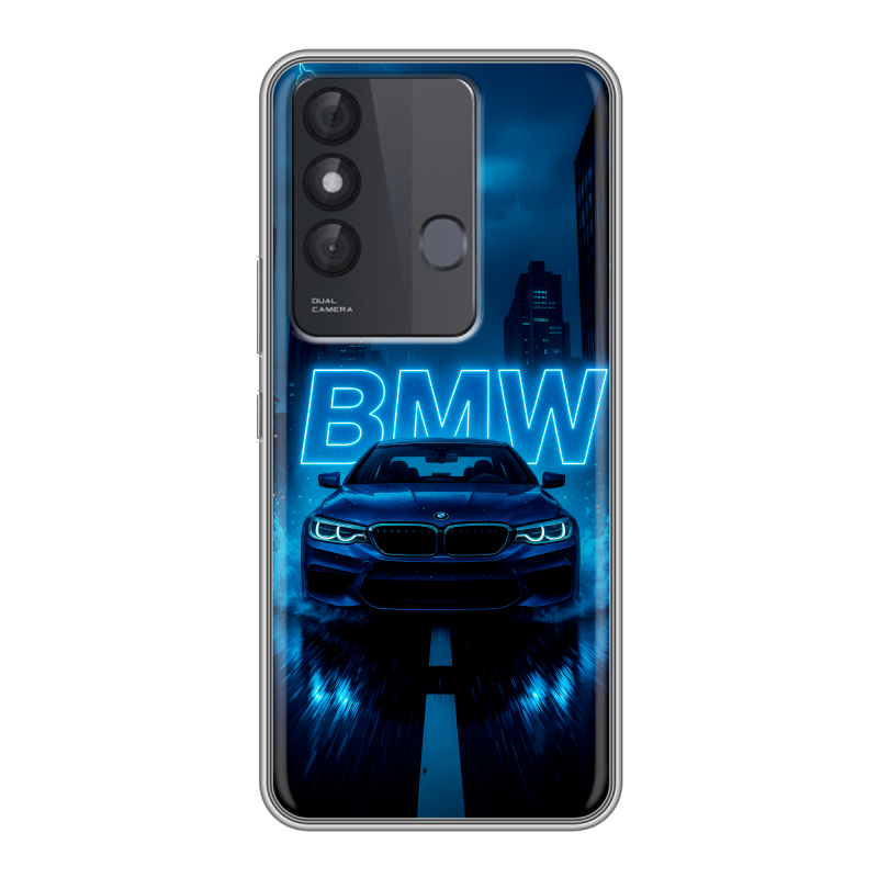 Силиконовый противоударный чехол на Itel Vision 3 Plus с принтом BMW БМВ Силиконовый противоударный чехол на Itel Vision 3 Plus с принтом BMW БМВ