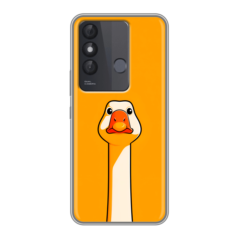 Силиконовый противоударный чехол на Itel Vision 3 Plus с принтом Смешная утка Силиконовый противоударный чехол на Itel Vision 3 Plus с принтом Смешная утка
