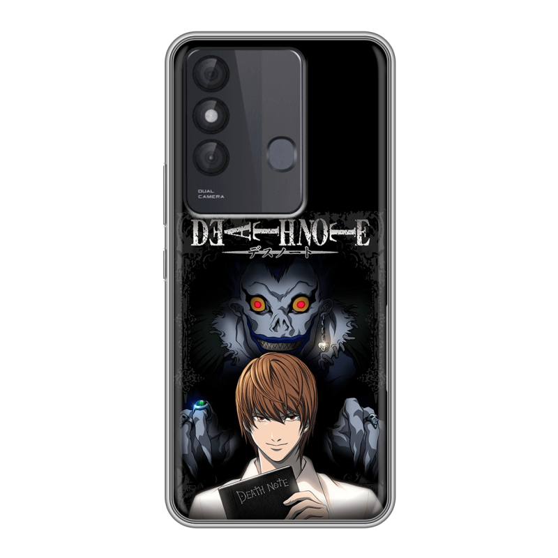 Силиконовый противоударный чехол на Itel Vision 3 Plus с принтом Death note Тетрадь смерти Силиконовый противоударный чехол на Itel Vision 3 Plus с принтом Death note Тетрадь смерти