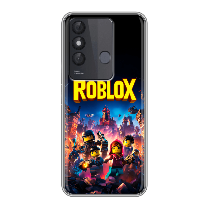 Силиконовый чехол на Itel Vision 3 Plus с принтом Roblox Роблокс Силиконовый чехол на Itel Vision 3 Plus с принтом Roblox Роблокс