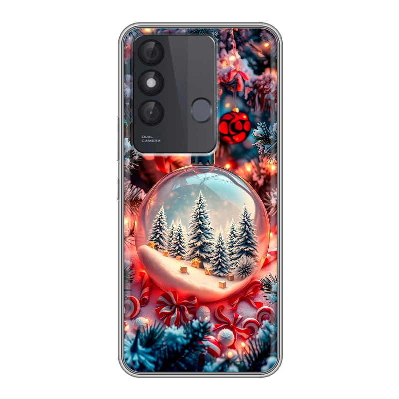 Силиконовый чехол на Itel Vision 3 Plus с принтом Новый год Силиконовый чехол на Itel Vision 3 Plus с принтом Новый год